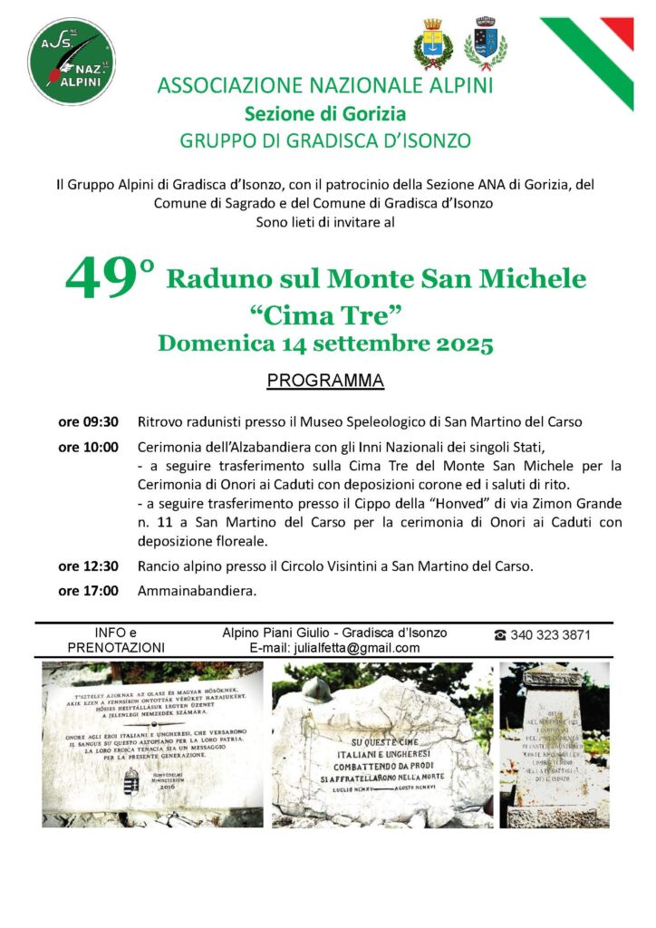 49°RADUNO SUL MONTE SAN MICHELE “CIMA TRE” – Domenica 14 settembre 2025